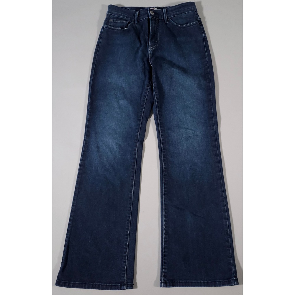 Levi's 512 Perfectly Slimming Jeans Womens 6‎ Short Dark Wash Bootcut Rhinestone
